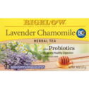 Bigelow Lavender Chamomile Plus Probiotics, Caffeine Free, Herbal Tea Bags, 18 Count
