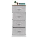 Bigroof Dresser Storage Organizer, Fabric Drawers Closet Shelves for Bedroom Bathroom Laundry Steel Frame Wood Top with Fabric Bins for...