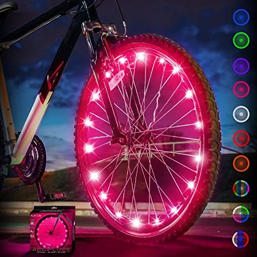 Bike Lights (1 Wheel, Pink) Best Easter Basket Stuffers for Girls Ages 5 6 7 8 9 10 11 12...