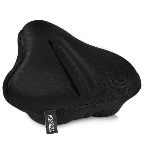 Bikeroo Bike Seat Cushion - Padded Gel Wide Adjustable Cover for Men & Womens Comfort, Compatible with Peloton, Stationary Exercise...