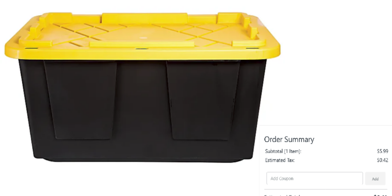 Storage Tote With Handles/Snap Lid, 27 Gallon JUST $5.99!