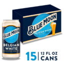 Blue Moon Belgian White Craft Beer, 15 Pack, 12 fl oz Aluminum Cans, 5.4% ABV