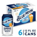 Blue Moon Non-Alcoholic Belgian White Craft Beer, 6 Pack, 12 fl oz Aluminum Cans, 0.45% ABV