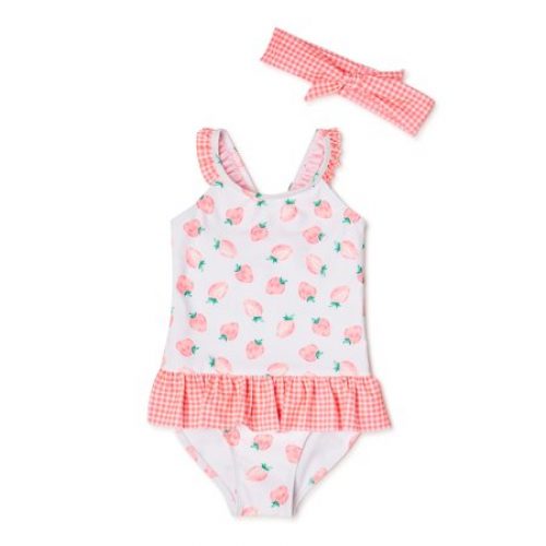 Bmagical Girls One Piece Swimsuit with Free Headband, Sizes 4-6X