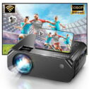 Bomaker Outdoor Projector, 1080p HD Supported WiFi Projector, Portable Movie Projector for World Cup, 200 Inches Mini Projector for iPhone
