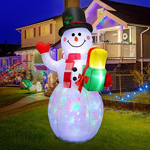 BOST Inflatable Christmas Decorations, 5FT Christmas Inflatable Snowman Outdoor Decorations,Blow Up Dolls Yard Decoration Clearance with LED Lights for Holiday/Party/Xmas/Yard/Garden,...