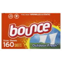 Bounce Dryer Sheets, 160 Sheets, Outdoor Fresh Scent Fabric Softener Sheets