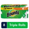 Bounty Paper Towels, White, 8 Triple Rolls, 8 Count