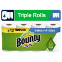 Bounty Select-a-Size Paper Towels, 4 Triple Rolls, White