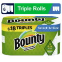 Bounty Select-a-Size Paper Towels, 6 Triple Rolls, White