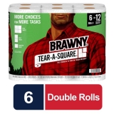 Brawny Tear-A-Square Paper Towels, White, 6 Double Rolls – WALMART