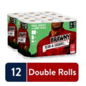 Brawny Tear-A-Square Paper Towels, 12 Double Rolls