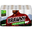 Brawny® Tear-A-Square® Paper Towels, 16 Double Rolls = 32 Regular Rolls