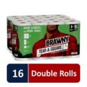 Brawny Tear A Square Paper Towels, 16 Double 32 Regular Rolls, 3 Sheet Options Quarter Size Sheets