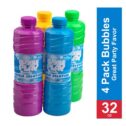 BubblePlay Bubble Solution Refill: Bubbles for Kids, 4 Bottles of 32 OZ Bubble Solution Refill, for Bubble Wands, Bubble Machines,...