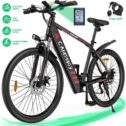 Campmoy 350W Electric Mountain Bike, Shimano 21-Speed Shifter, Built-in 36V/10.4Ah Battery, Adult Ebike Electric Bicycle with 4 Working Modes, Up...