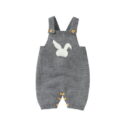 Canis Newborn Inafnt Baby Boy Girl 1st Easter Clothes Sleeveless Bunny Knitted Jumpsuit Romper One-Piece Outfits Set