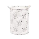 Canvas Pikachu Storage Basket with Handle Large Organizer Bins for Dirty Laundry Hamper Baby Toys Nursery Kids Clothes White Collapsible...