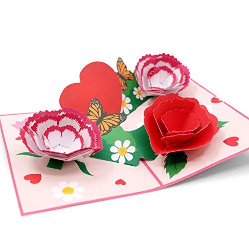 Carnation Pop Up Card Mother's Day, Easter Card, Spring Card, Gift Card, 3D Flower Card Greeting Card, Teacher Appreciation Card...