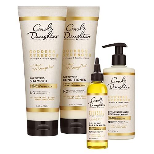 Carol's Daughter Goddess Strength 4 Full Size Products Hair Care Set - Sulfate Free Shampoo, Conditioner, Leave In, Scalp &...