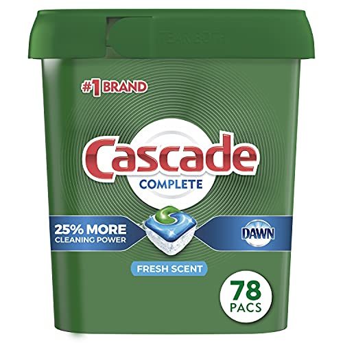 Cascade Complete Dishwasher-Pods, ActionPacs Detergent Tabs, Fresh Scent, (Packaging May Vary), 78 Count