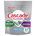 Cascade Platinum + Oxi Dishwasher Pods, ActionPacs Dishwasher Detergent Tabs, 21 Ct