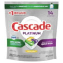 Cascade Platinum ActionPacs Dishwasher Detergent Pods, Lemon, 14 Ct