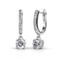 Cate & Chloe McKenzie 18k White Gold Dangling Earrings with Swarovski Crystals, Solitaire Crystal Dangle Earrings, Best Silver Drop Earrings...