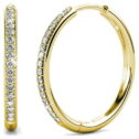 Cate & Chloe Bianca 18k Yellow Gold Plated Hoop Earrings | Women's Crystal Earrings | Gift for Her