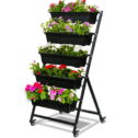 CERBIOR Vertical Garden Raised Garden Bed 4FT Freestanding Elevated Planters with 5 Container Boxes, Good for Patio Balcony Indoor Outdoor...