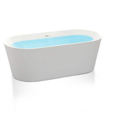 Chand 5.58 ft. Acrylic Flatbottom Non-Whirlpool Bathtub in White on Sale At The Home Depot