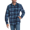 Chaps Mens Long Sleeve Microfleece Plaid Shirt