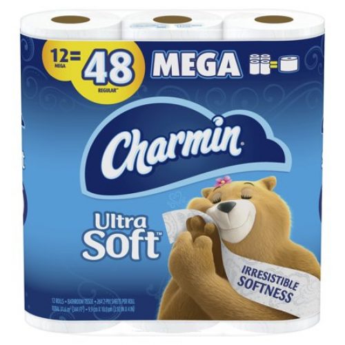 Charmin Ultra Soft Toilet Paper, 12 Mega Rolls, 3168 Sheets