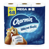 Charmin Ultra Soft Toilet Paper, 2-Ply, White, 244 Sheets/Roll, 12 Mega Rolls/Pack (61789) on Sale At Staples