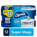 Charmin Ultra Soft Toilet Paper 12 Super Mega Roll