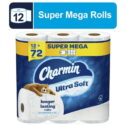 Charmin Ultra Soft Toilet Paper, 12 Super Mega Rolls