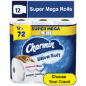 Charmin Ultra Soft Toilet Paper 12 Super Mega Rolls, 336 Sheets per Roll