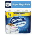 Charmin Ultra Soft Toilet Paper 12 Super Mega Rolls, 336 Sheets per Roll