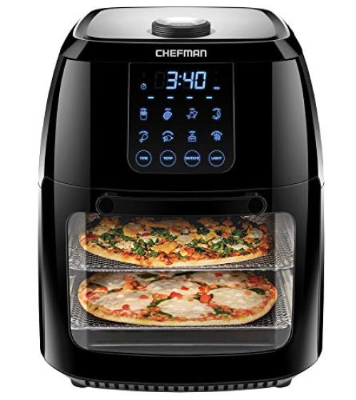 Chefman 6.3 Quart Digital Air Fryer+ Rotisserie, Dehydrator, Convection Oven, 8 Touch Screen Presets Fry, Roast, Dehydrate & Bake, BPA-Free,...
