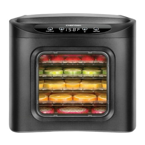 Chefman Electric Food Dehydrator w/ Digital Touchscreen, 6 Trays - Black, New