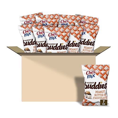 Chex Mix Muddy Buddies, Peanut Butter and Chocolate Snack Mix, 7 oz (Pack of 10)