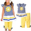 CHGBMOK 2Pcs Baby Girls Kids Cute Flower T-Shirt Tops+Shorts Pants Outfits Summer Clothes 1-8Y