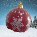 CHGBMOK Outdoor Christmas Inflatable Ball Christmas Decorations Yard Large 23.6Inch PVC Inflatable Decorated Ball for Home New Year Festive Gift...