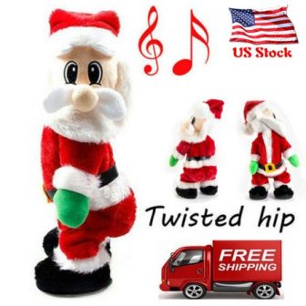 Christmas Xmas Santa Claus Figure Twisted Hip Twerking Singing Electric Toy Gift