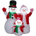 Christmas Airblown Inflatables Yard Decoration Snowman Family Scene, 4 ft