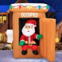 Christmas Inflatables Large 6 ft Santa Outhouse - Inflatable Outdoor Christmas Decorations Blow Up X-mas Decorations for Yard, Lawn &...