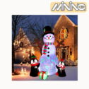 Christmas Inflatables Outdoor Decorations, Upgrade Cute Inflatable Snowman Penguins Blow Up Yard Decorations with Rotating LED Lights for Indoor Outdoor...