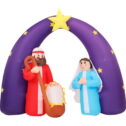 Christmas Time 7-Ft. Christmas Nativity Scene Inflatable with LED Lights | Festive Holiday Outdoor Blow-Up Decorations | Blower, Stakes, Ropes...
