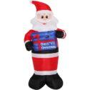 Christmas Time 7-Ft. Inflatable Santa Claus with a Countdown and LED Lights | Holiday Blow-Up Decoration | Blower, Stakes, Ropes,...