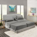 Clara Clark Split King Size Bed Sheets Set for Adjustable Beds - Deep Pocket 5 Piece - 1800 Hotel Luxury...